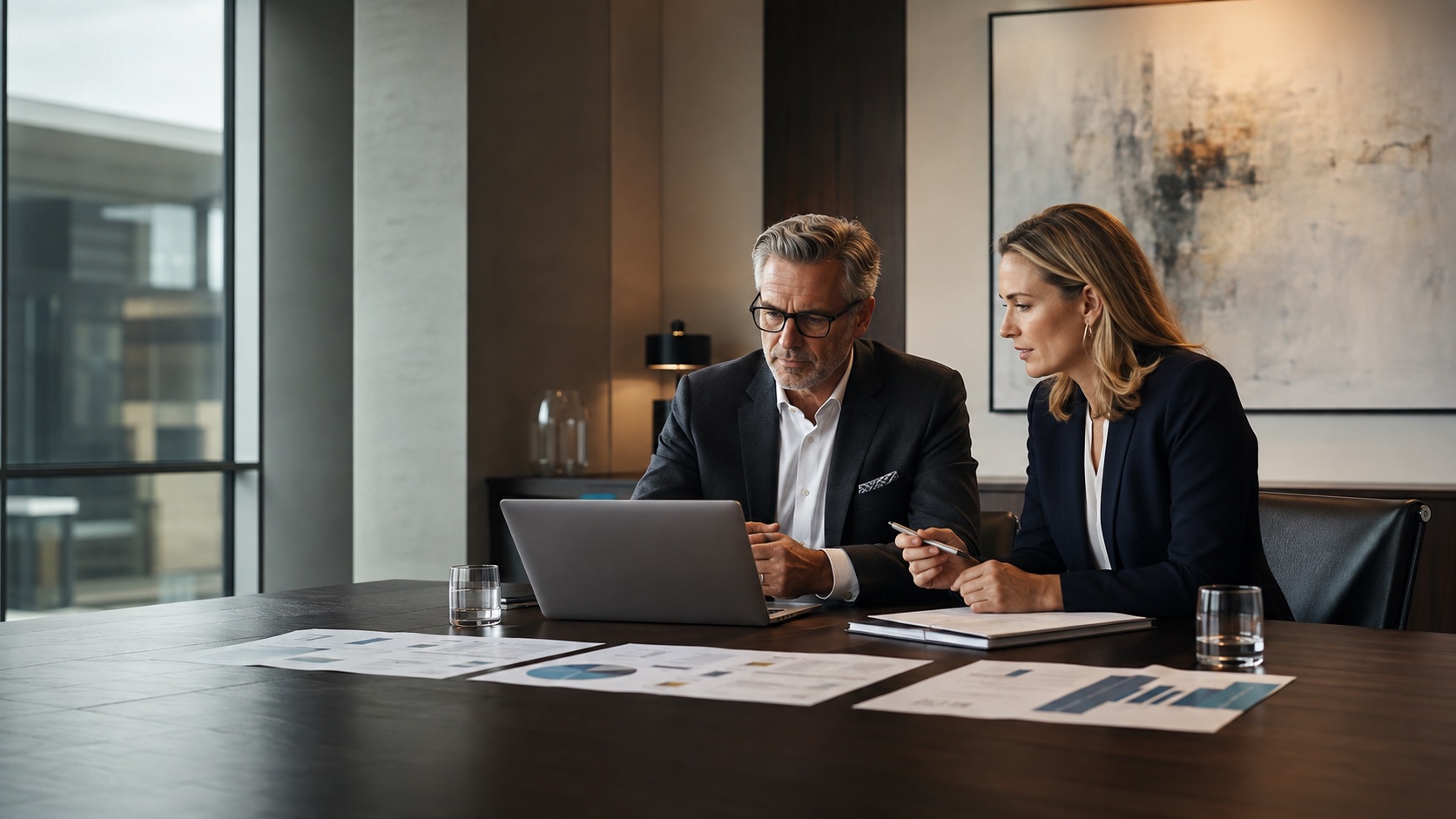 Enterprise leaders reviewing buyer-question, citation and competitive AI visibility evidence
